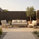 Bruno stoel-bank loungeset 5 personen | wicker | Mexican Sand | 4-delig