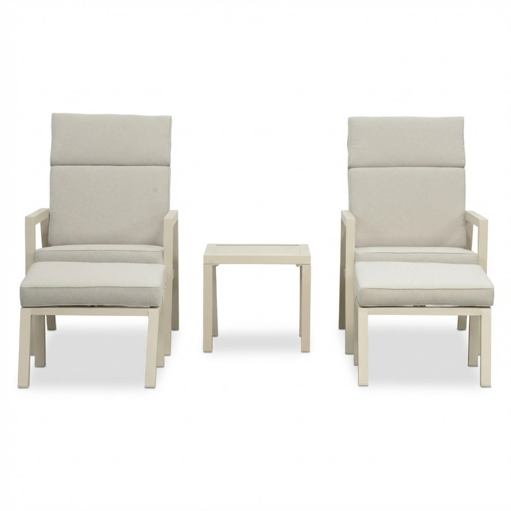 Oregon lounge balkonset - verstelbaar 2 personen | aluminium | beige | 5-delig