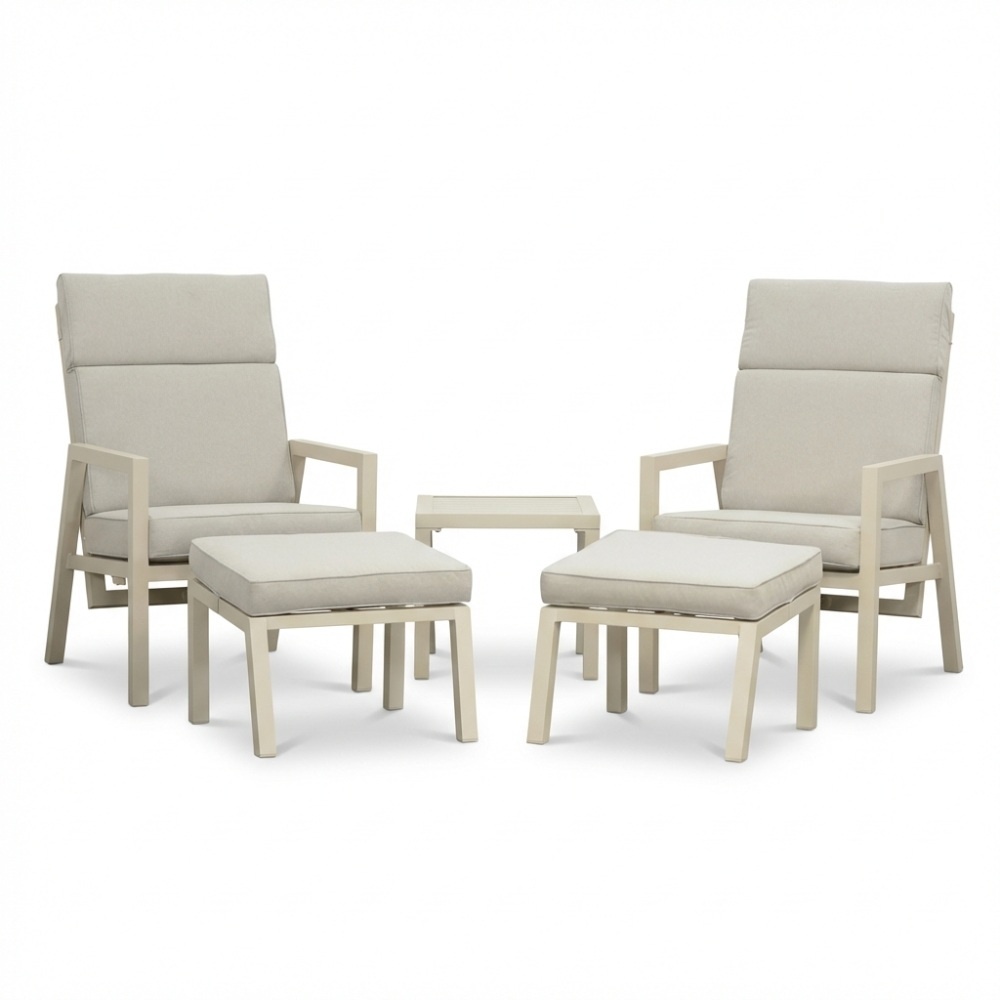 Oregon lounge balkonset - verstelbaar 2 personen | aluminium | beige | 5-delig