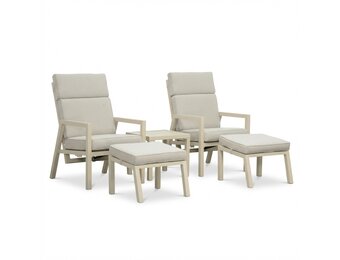Oregon lounge balkonset - verstelbaar 2 personen | aluminium | beige | 5-delig