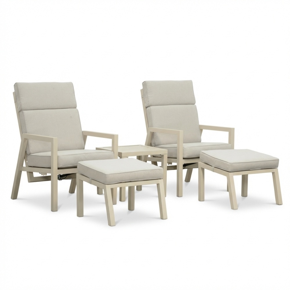 Oregon lounge balkonset - verstelbaar 2 personen | aluminium | beige | 5-delig