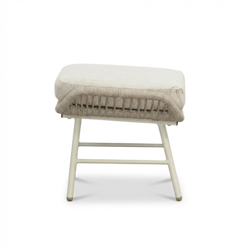 Dex voetenbank | touw + aluminium | Almond Beige