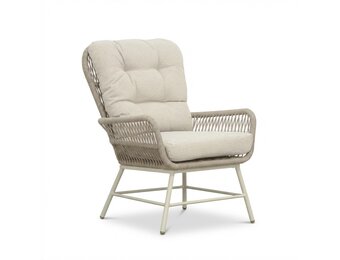 Dex loungestoel | touw + aluminium | Almond Beige