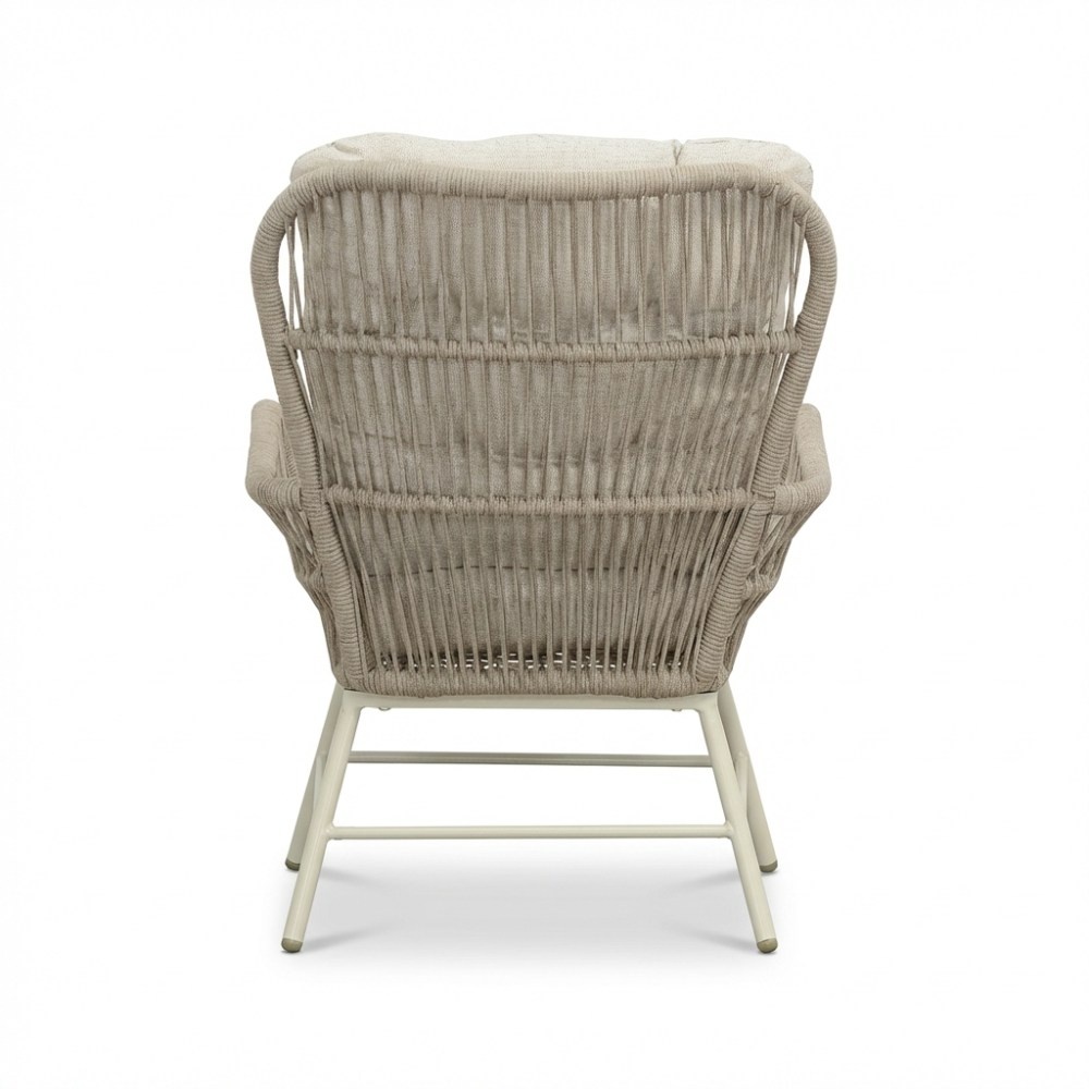 Dex loungestoel | touw + aluminium | Almond Beige