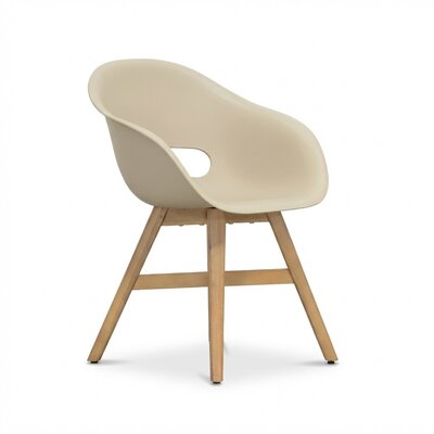 Karlstad tuinstoel | kunststof + hardhout | beige