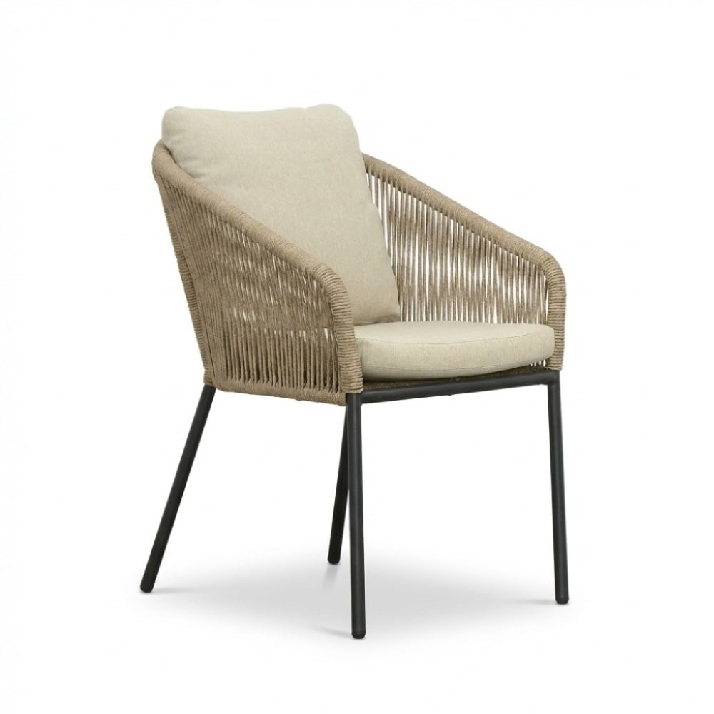 Lexis dining tuinstoel | touw + aluminium | Sahara Dust