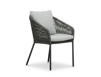 Lexis dining tuinstoel | touw + aluminium | Stone Grey