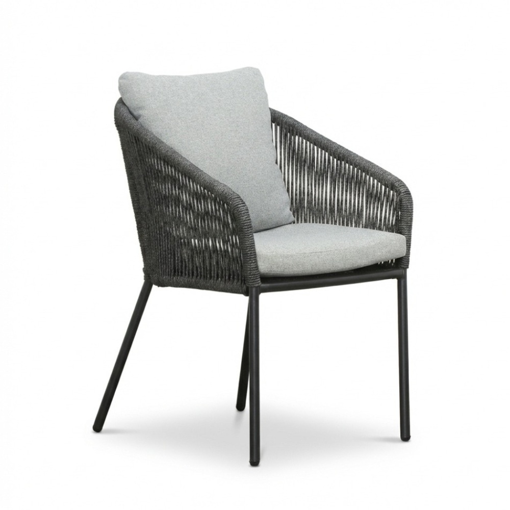 Lexis dining tuinstoel | touw + aluminium | Stone Grey