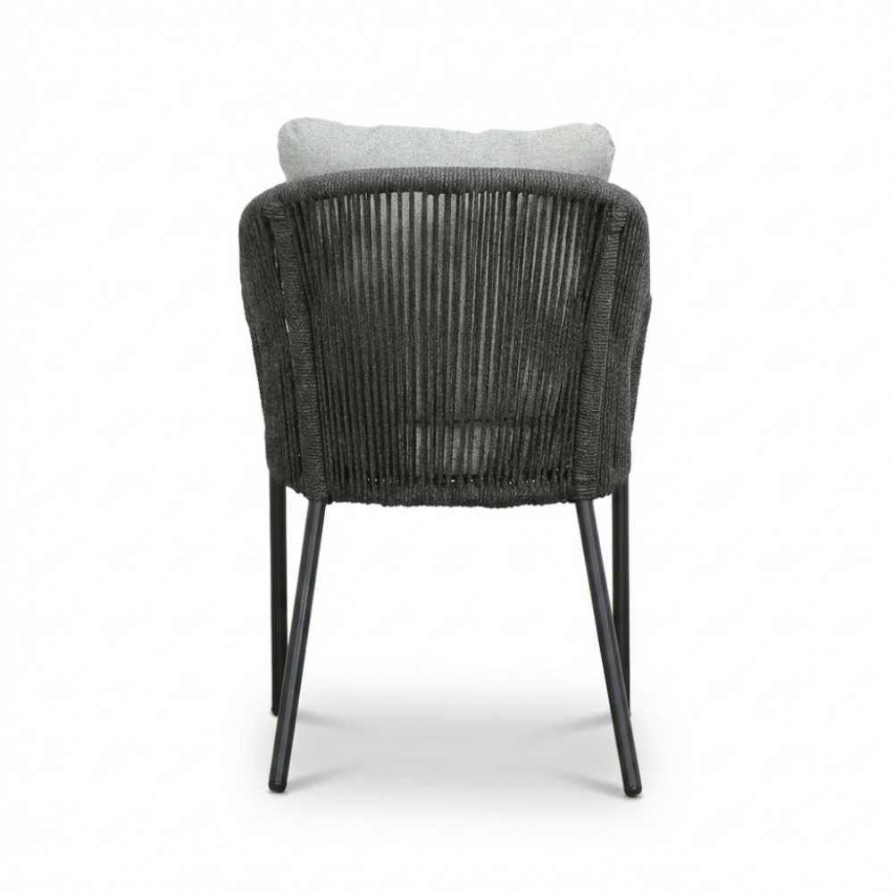 Lexis dining tuinstoel | touw + aluminium | Stone Grey