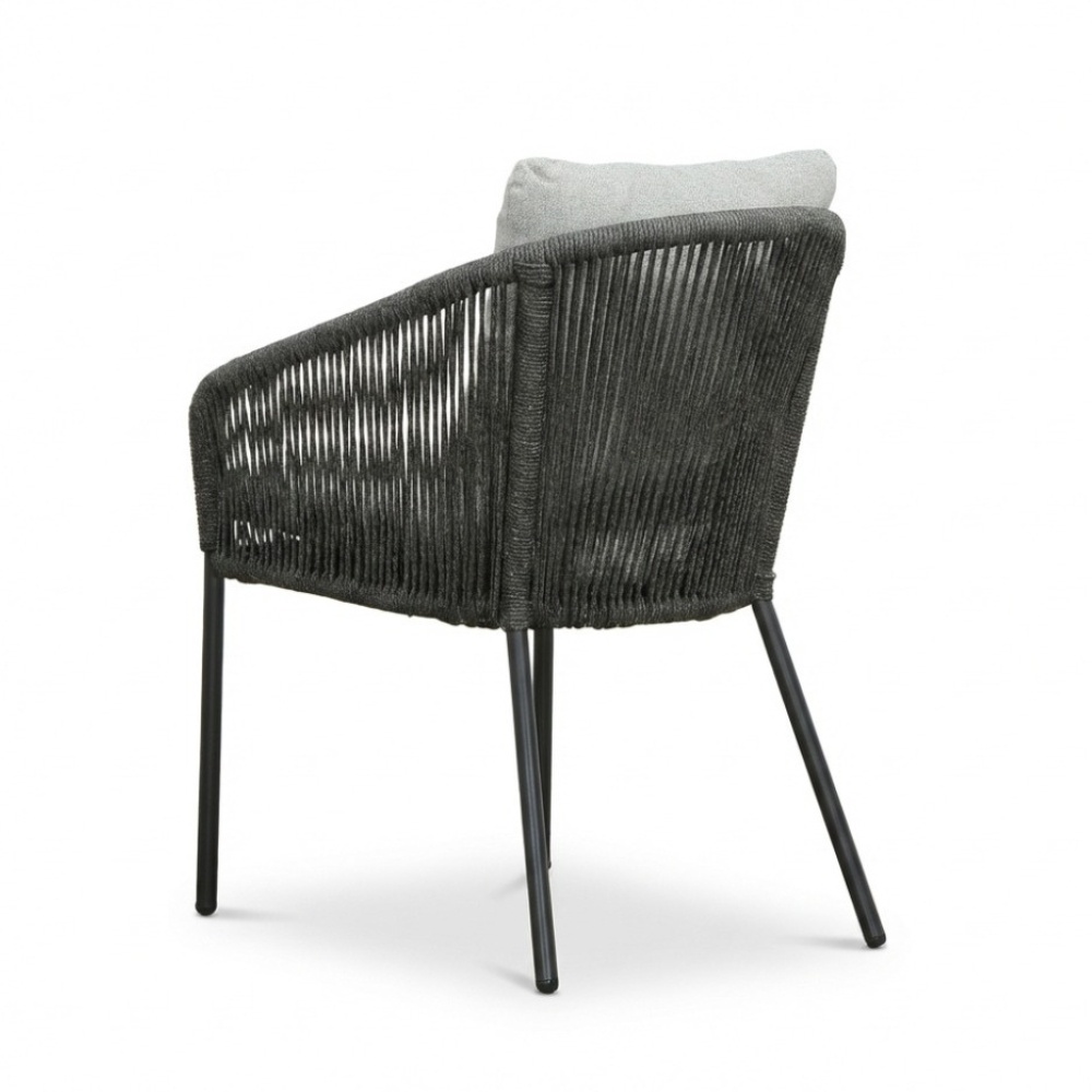 Lexis dining tuinstoel | touw + aluminium | Stone Grey