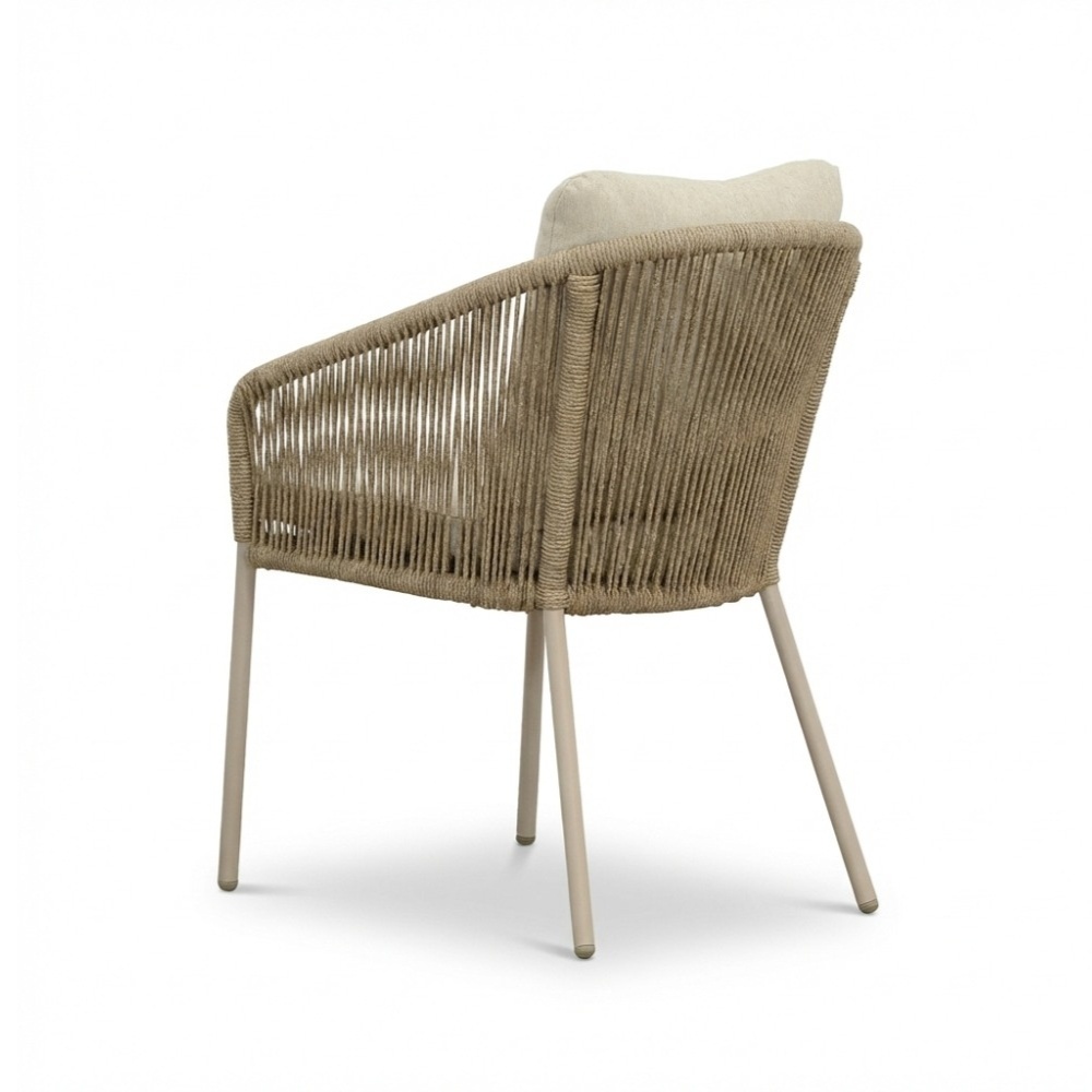 Lexis dining tuinstoel | touw + aluminium | Sandstone