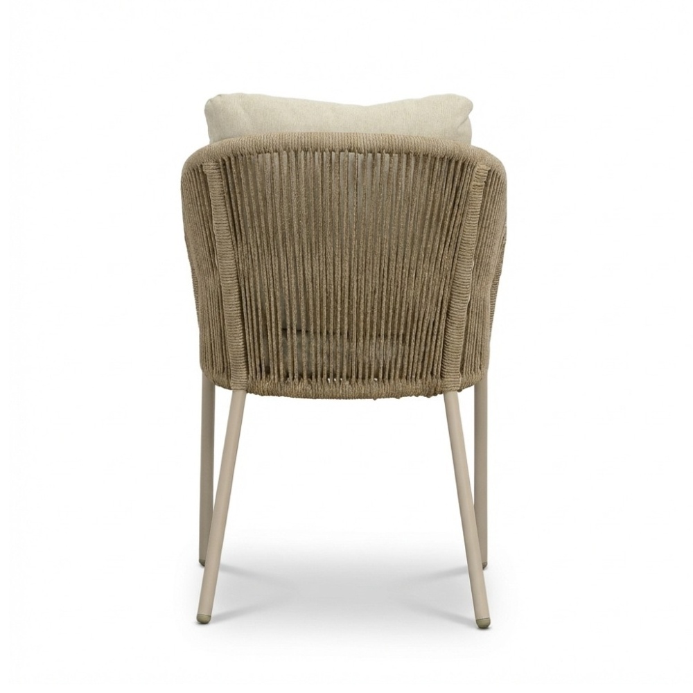 Lexis dining tuinstoel | touw + aluminium | Sandstone