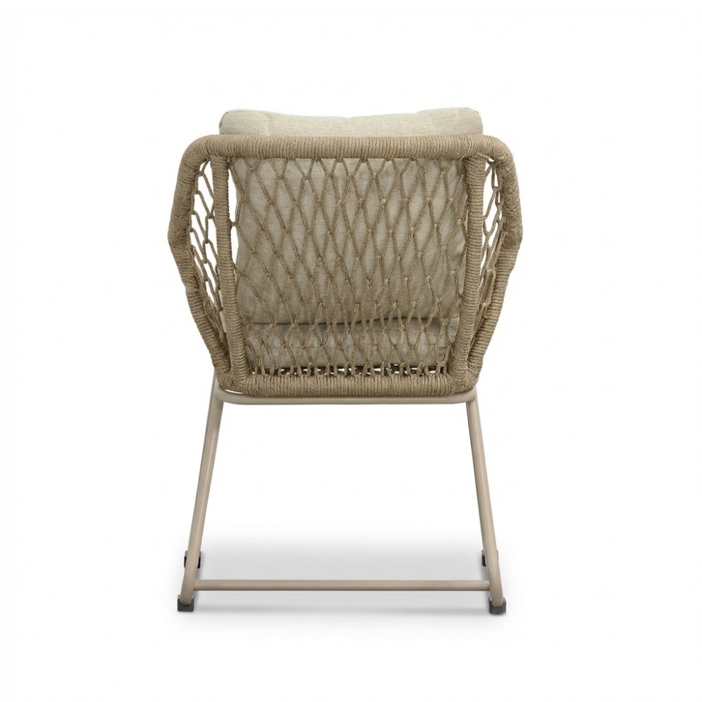 Portofino dining tuinstoel | touw + aluminium | Sandstone