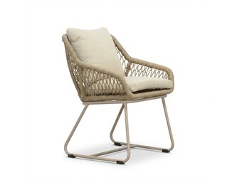 Portofino dining tuinstoel | touw + aluminium | Sandstone