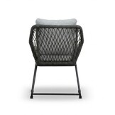 Portofino dining tuinstoel | touw + aluminium | Stone Grey