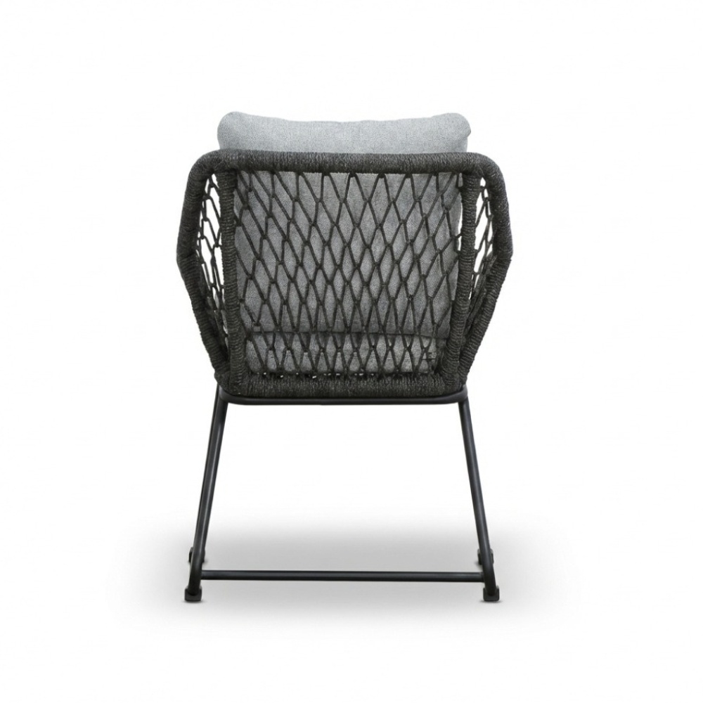 Portofino dining tuinstoel | touw + aluminium | Stone Grey