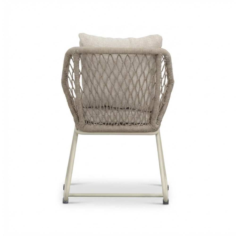 Portofino dining tuinstoel | touw + aluminium | Almond Beige
