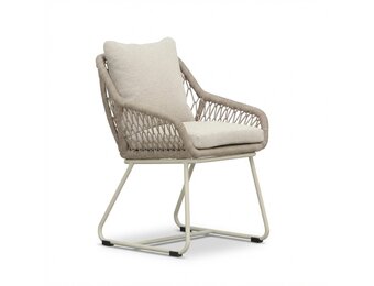 Portofino dining tuinstoel | touw + aluminium | Almond Beige