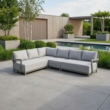 Amalfi hoek loungeset 6 personen | aluminium + polywood | beige | 4-delig - 289x222cm