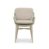 Mila dining tuinstoel | touw + aluminium | beige