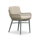 Mila dining tuinstoel | touw + aluminium | beige/antraciet