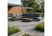 Vegas hoek loungeset-links 6 personen incl. tafel | aluminium + polywood | antraciet | 5-delig