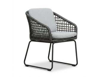 Tulum dining tuinstoel | touw + aluminium | Stone Grey