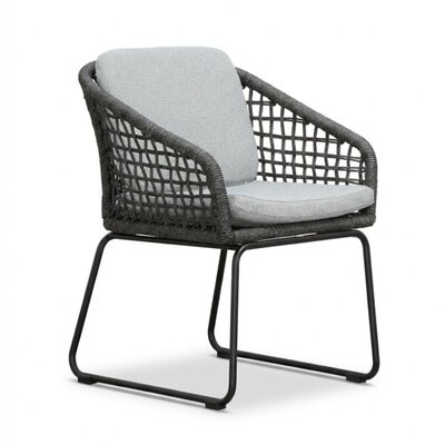 Tulum dining tuinstoel | touw + aluminium | Stone Grey