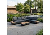 Vegas hoek loungeset-rechts 6 personen incl. tafel | aluminium + polywood | antraciet | 5-delig