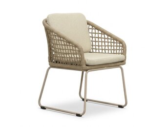 Tulum dining tuinstoel | touw + aluminium | Sandstone