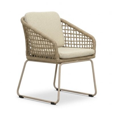 Tulum dining tuinstoel | touw + aluminium | Sandstone