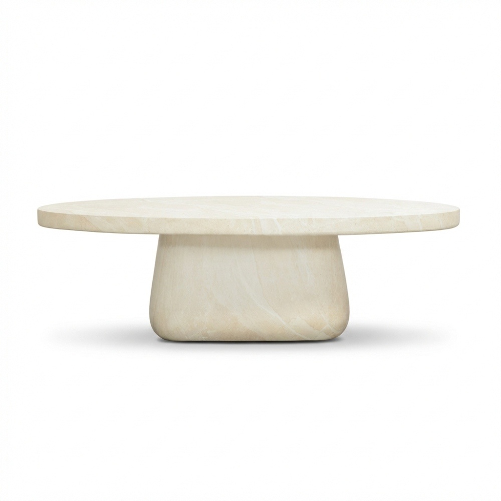 Luna koffietafel | polystone | Chalk beige | 120cm ovaal