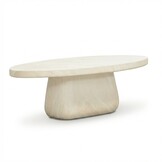 Luna koffietafel | polystone | Chalk beige | 120cm ovaal