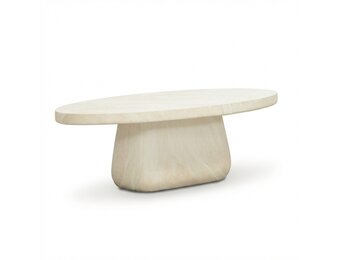 Luna koffietafel | polystone | Chalk beige | 120cm ovaal