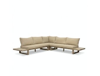 Canyon hoek loungeset 5 personen | aluminium + sintered stone | Marble Latte | 3-delig - 288x288cm
