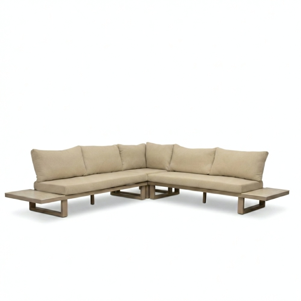 Canyon hoek loungeset 5 personen | aluminium + sintered stone | Marble Latte | 3-delig - 288x288cm