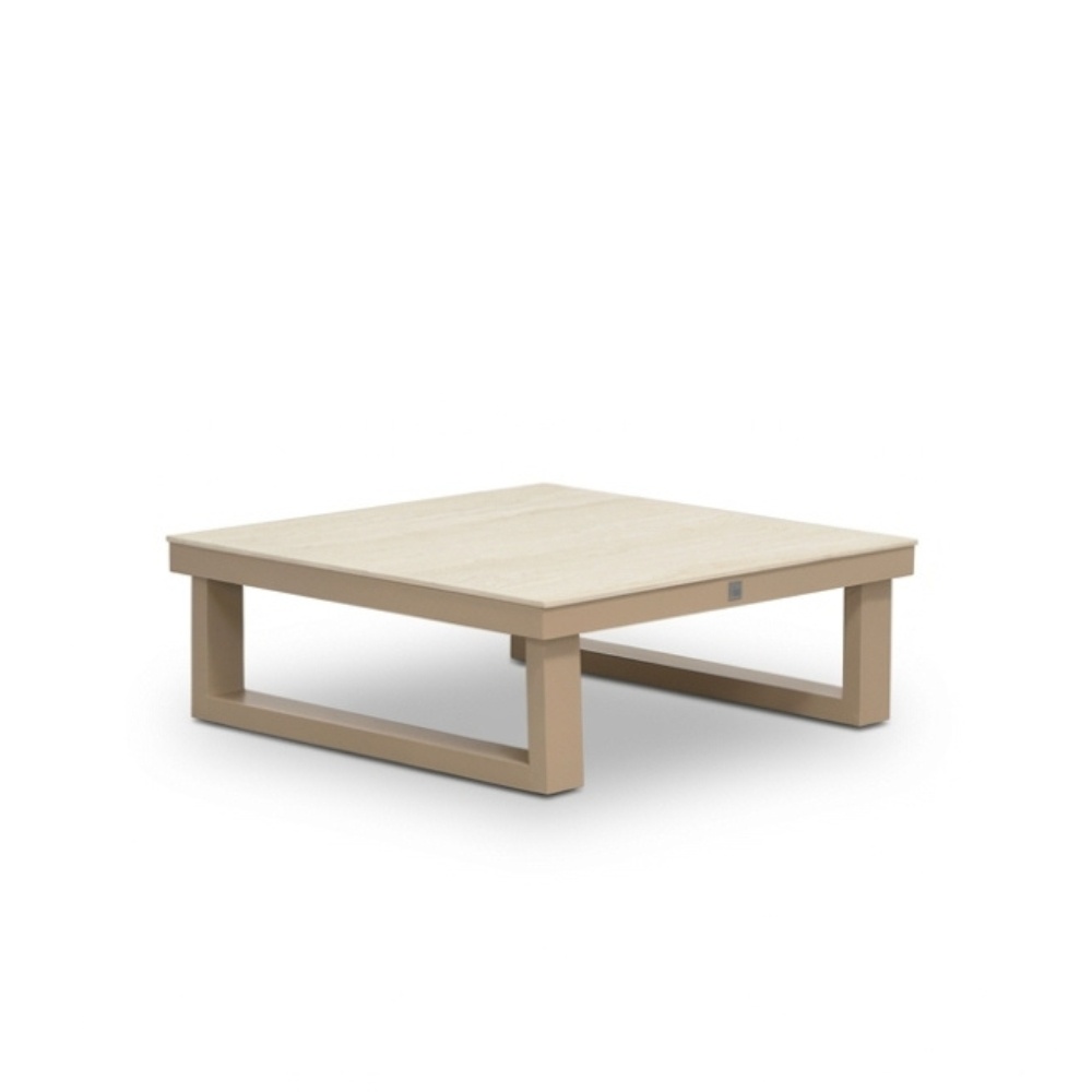 Canyon loungetafel | aluminium + sintered stone | Marble Latte