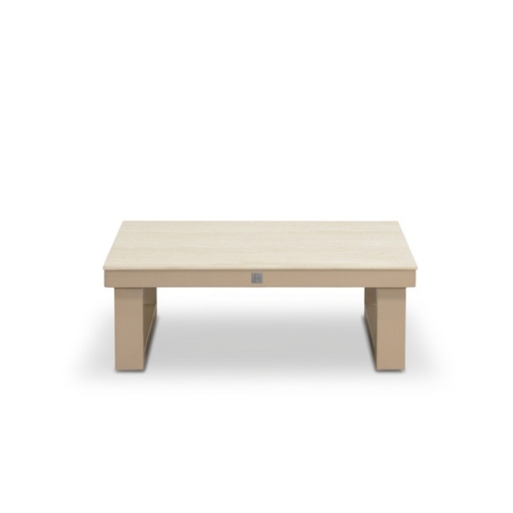 Canyon loungetafel | aluminium + sintered stone | Marble Latte