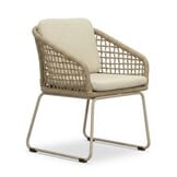 Veltis/Tulum Sandstone dining tuinset | 6 personen | polystone + touw | 250cm