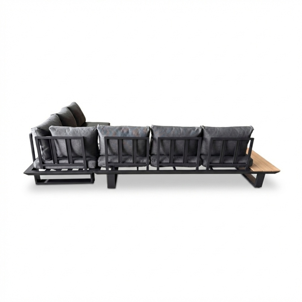 Atlanta hoek loungeset 6 personen | aluminium + polywood | antraciet | 3-delig - 305x228cm