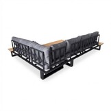 Atlanta hoek loungeset 6 personen | aluminium + polywood | antraciet | 3-delig - 305x228cm