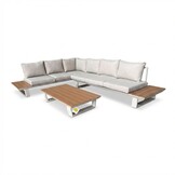 Atlanta hoek loungeset 6 personen | aluminium + polywood | beige | 3-delig - 305x228cm