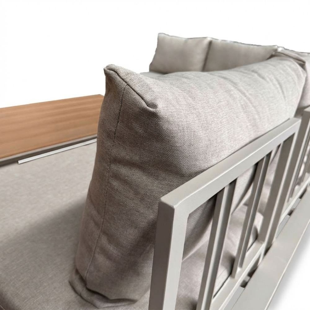 Atlanta hoek loungeset 6 personen | aluminium + polywood | beige | 3-delig - 305x228cm