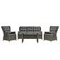 Denza Furniture Belfort stoel-bank loungeset - verstelbaar 5 personen | wicker | Kobo Grey | 4-delig