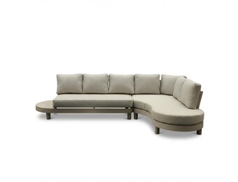 Santorini organische hoek loungeset 5 personen | aluminium | beige | 2-delig - 205x117cm