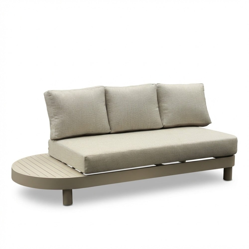 Santorini organische hoek loungeset 5 personen | aluminium | beige | 2-delig - 205x117cm