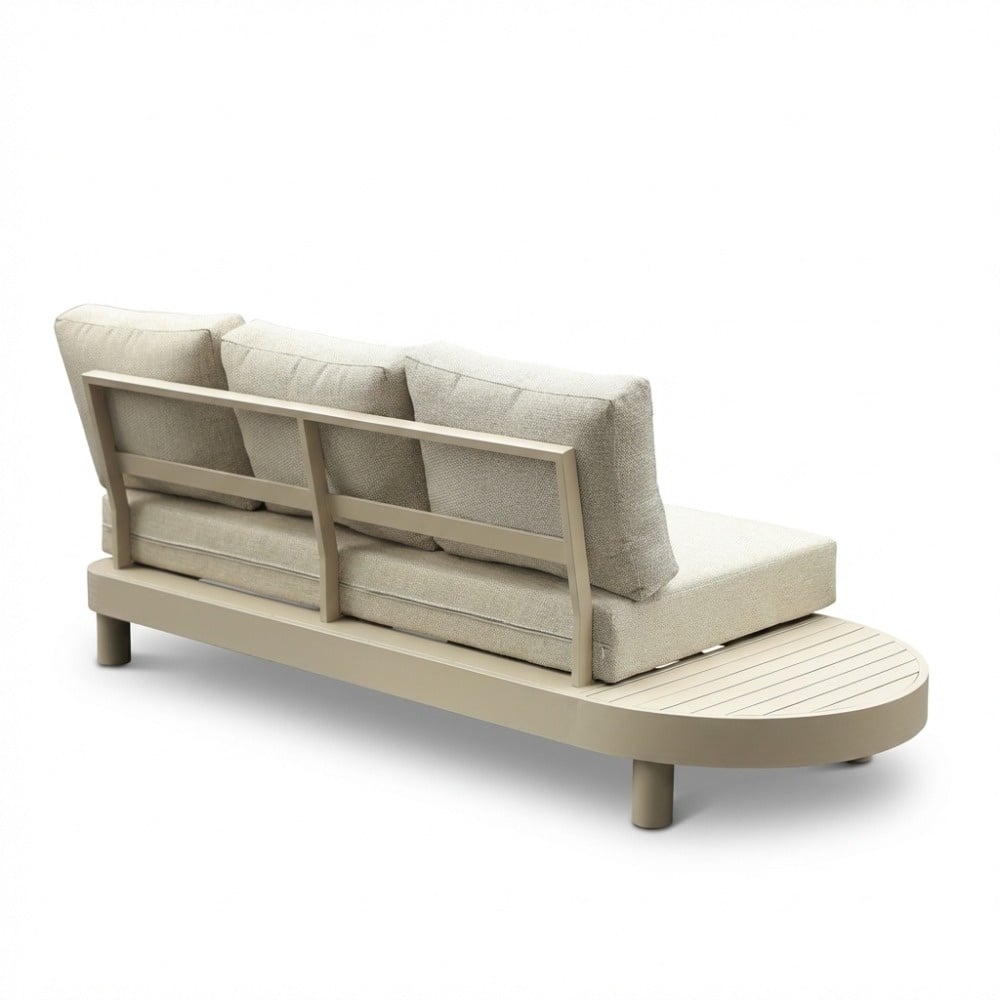 Santorini organische hoek loungeset 5 personen incl. tafel | aluminium | beige | 3-delig - 205x117cm