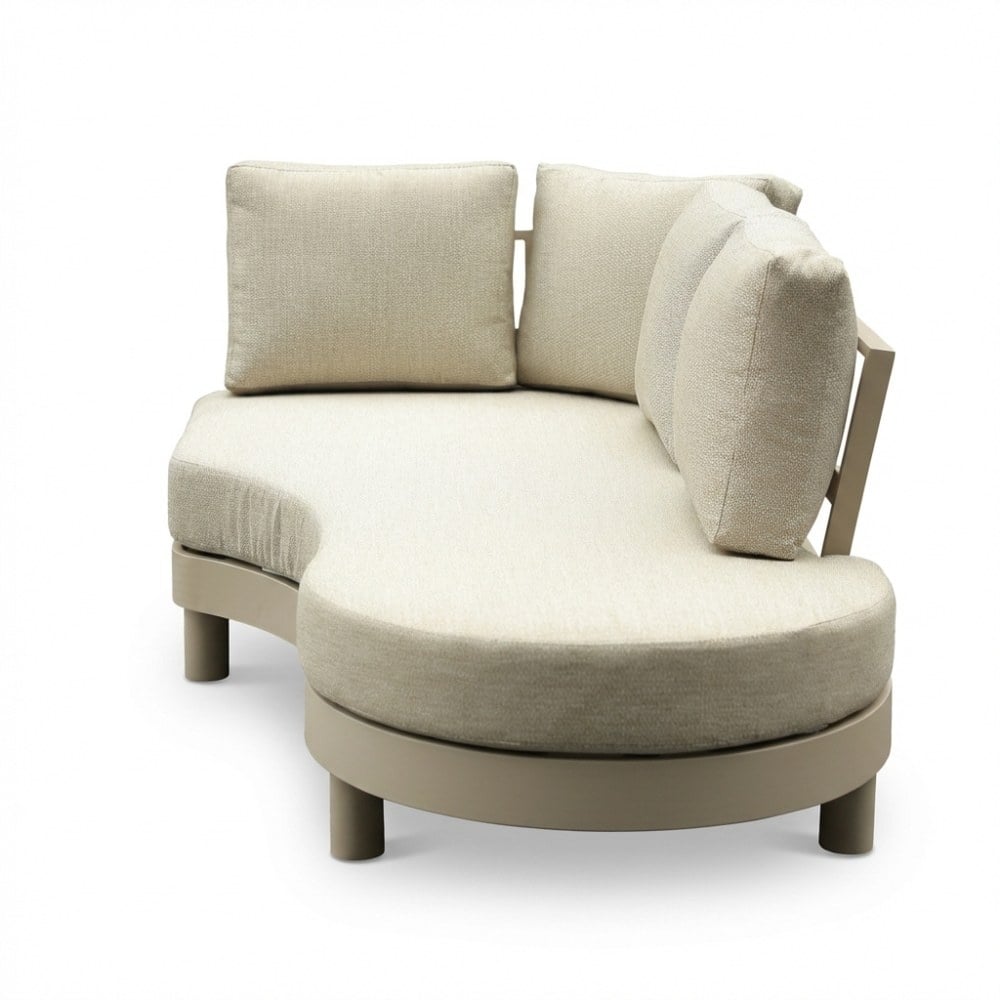 Santorini organische hoek loungeset 5 personen incl. tafel | aluminium | beige | 3-delig - 205x117cm