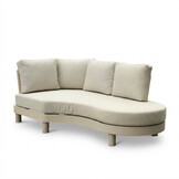 Santorini organische hoek loungeset 5 personen incl. tafel | aluminium | beige | 3-delig - 205x117cm