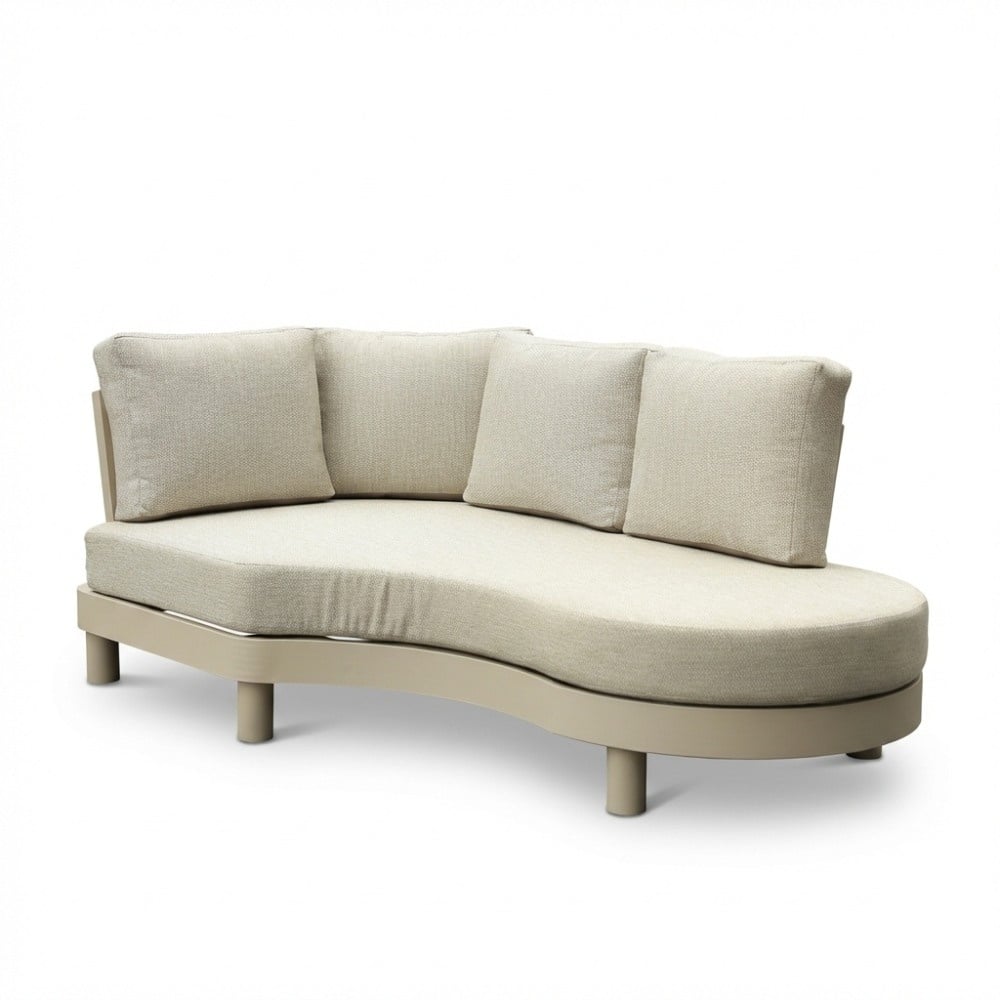 Santorini organische hoek loungeset 5 personen incl. tafel | aluminium | beige | 3-delig - 205x117cm